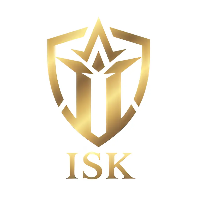 ISK Logo featuring a gold shield emblem and ISK lettering