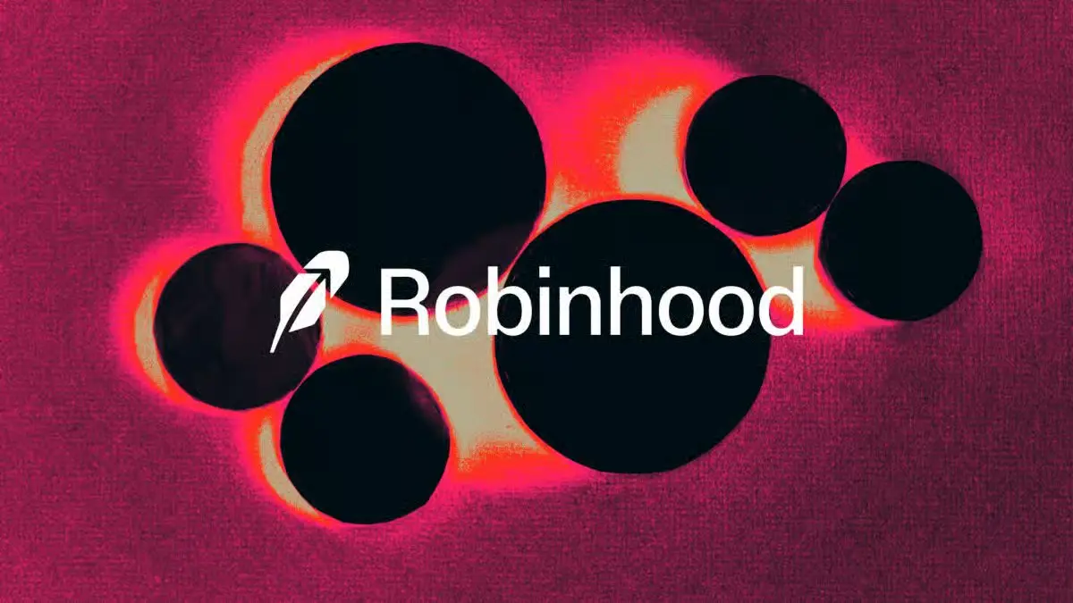Robinhood investment platform logo on a dark abstract background