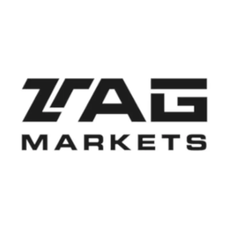 TAG Markets logo featuring the distinctive black TAG wordmark above the MARKETS name on a white background