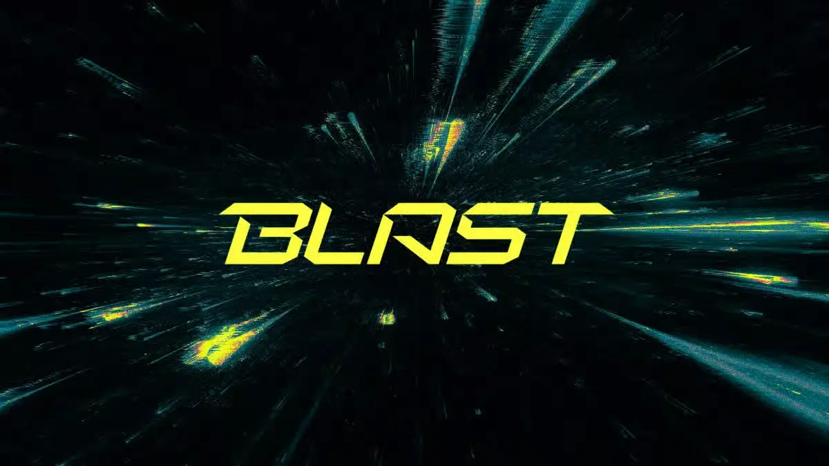 Neon yellow BLAST text logo on dark futuristic digital background